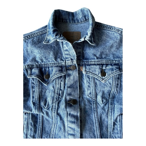 Vintage Levi’s StoneWashed Denim Trucker Jacket, Youth Medium 90s - Picture 3 of 10